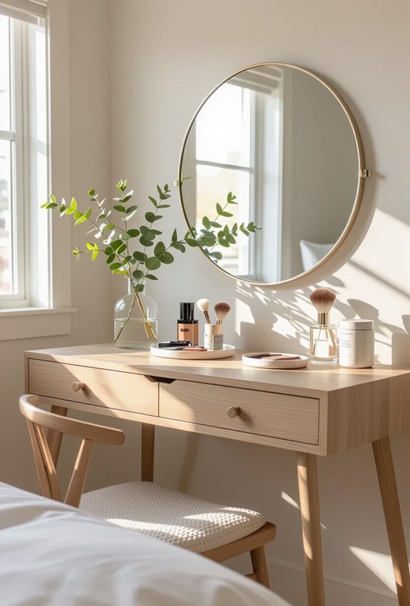 budget friendly compact vanity setup