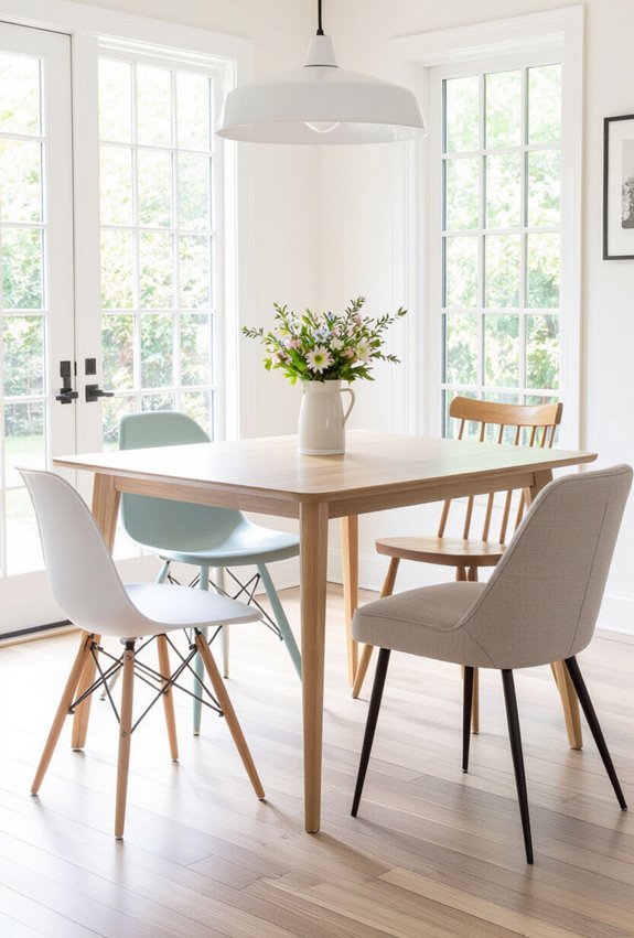 budget friendly mixed dining chairs