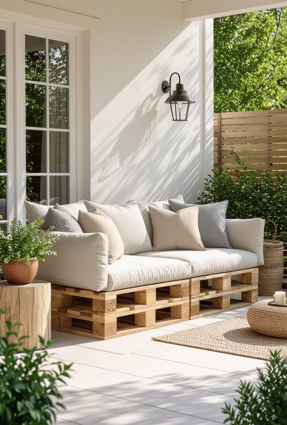 budget friendly outdoor pallet sofa