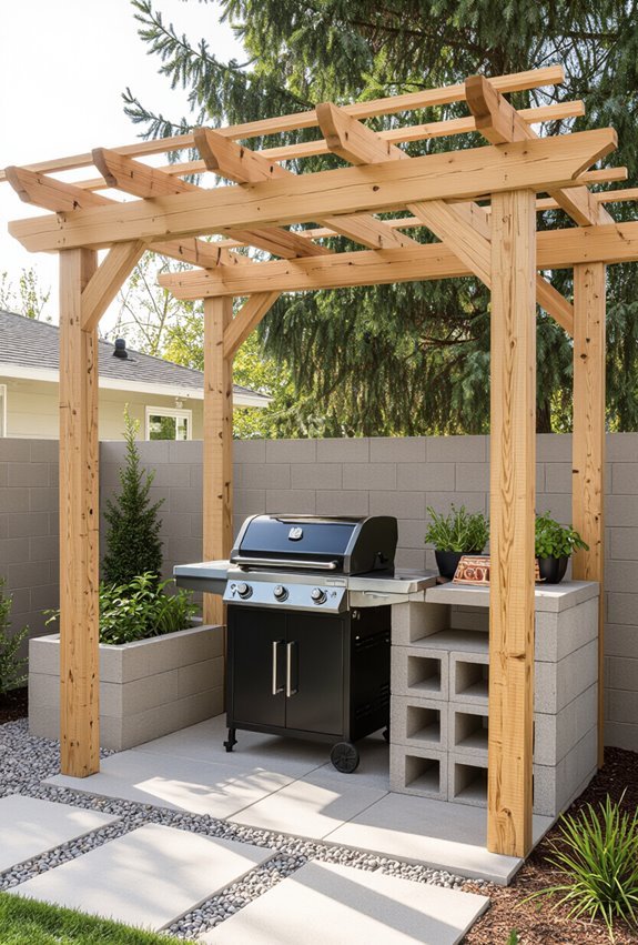 budget friendly portable grill pergola