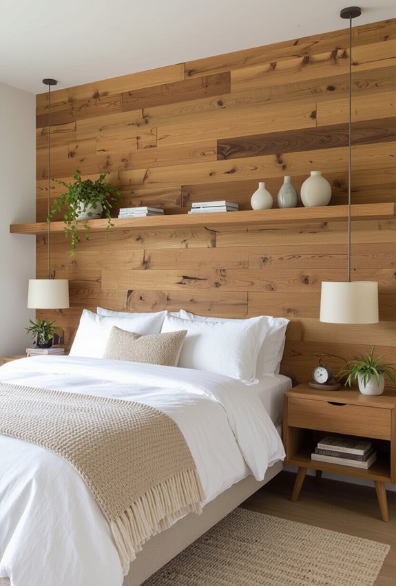 built in adjustable wooden shelving