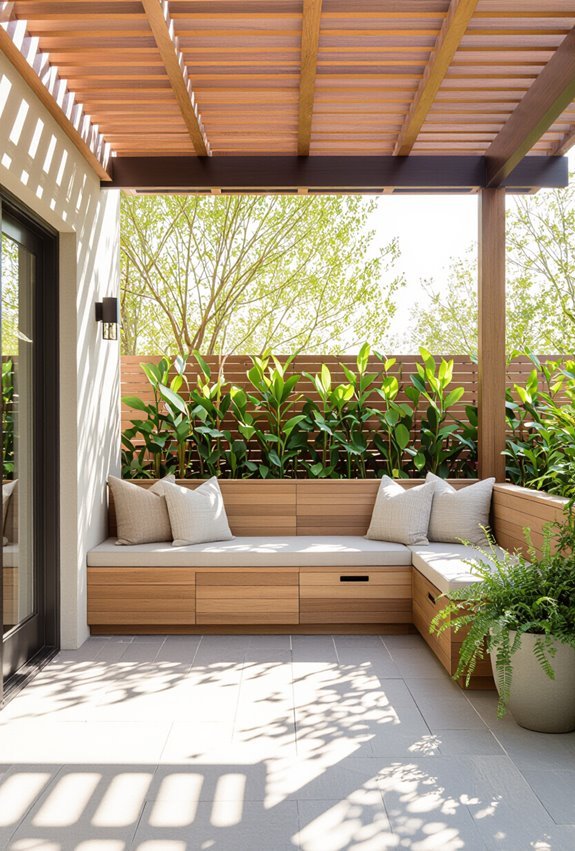 built in bench storage solution
