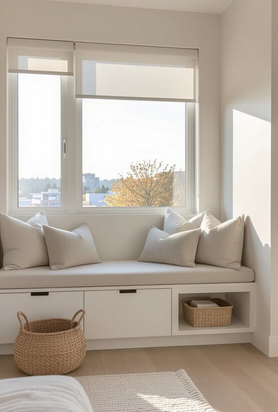 built in bench with storage