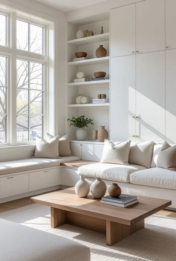 built in concealed storage seating