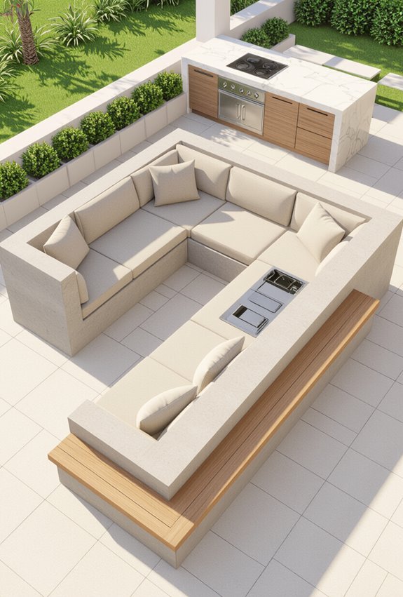 built in corner bench seating