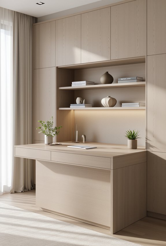 built in desks maximize storage