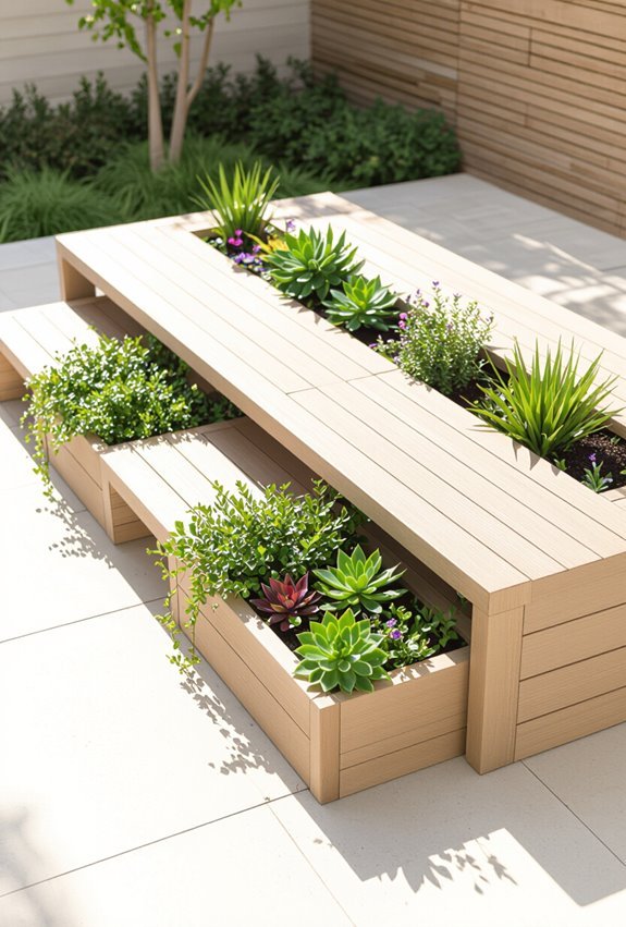 built in planters for furniture