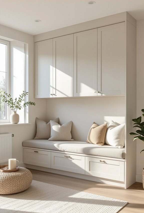 built in seating with storage