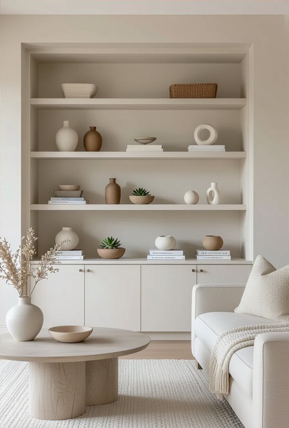 built in shelving for storage