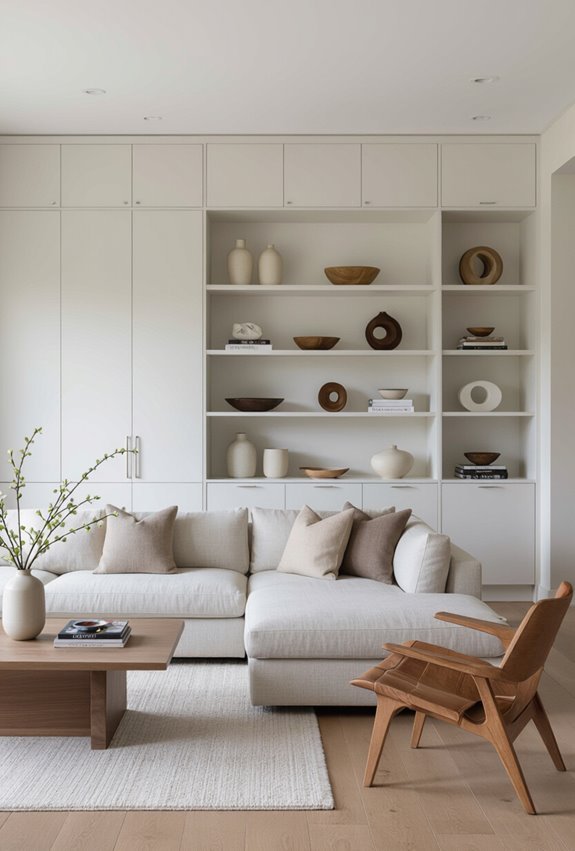 built in storage along wall