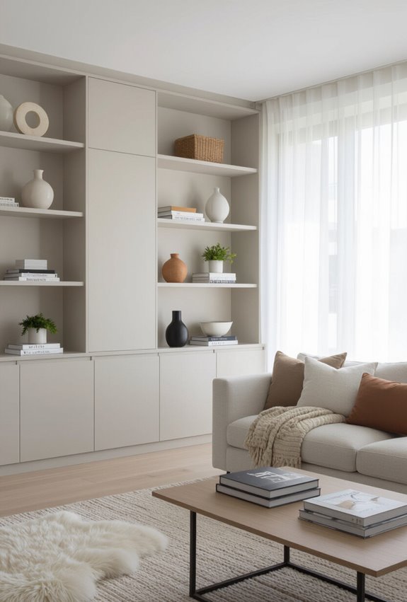 built in storage saves space