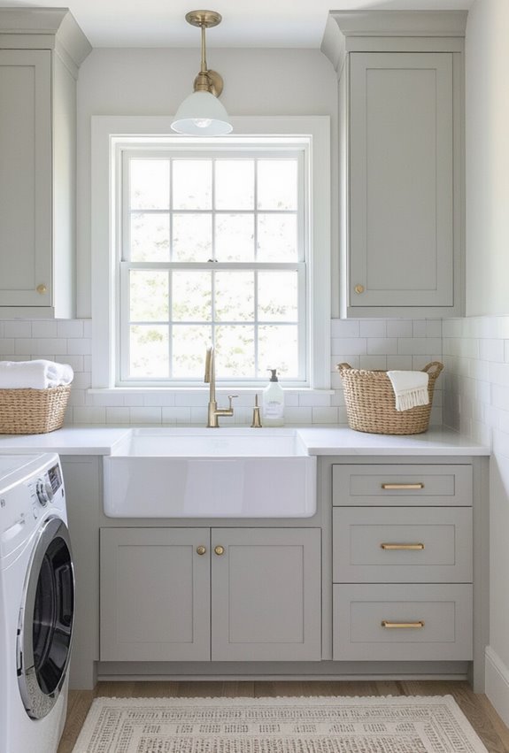 built in utility sink cabinetry