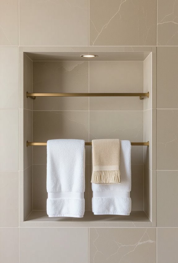 built in ventilated towel storage