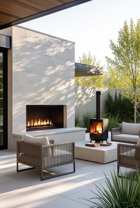 built in versus portable fireplaces