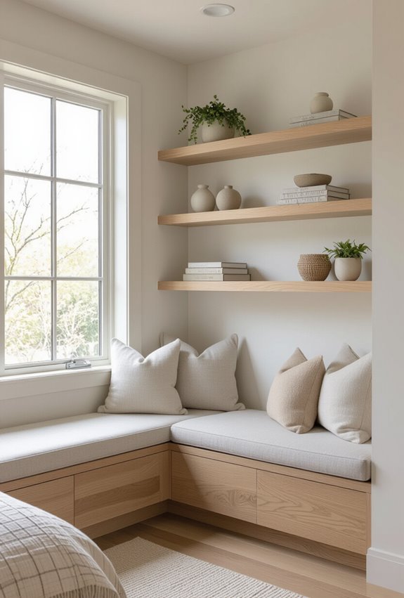 built in window ledge seating