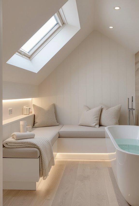built in window seat seating