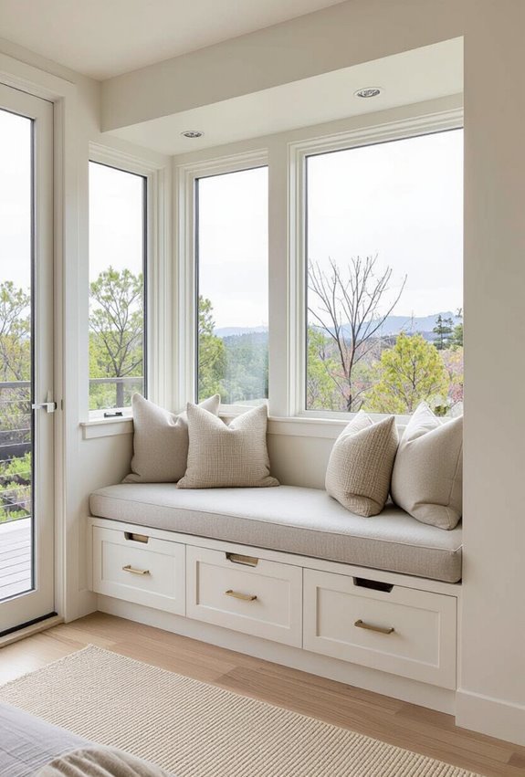 built in window seat storage