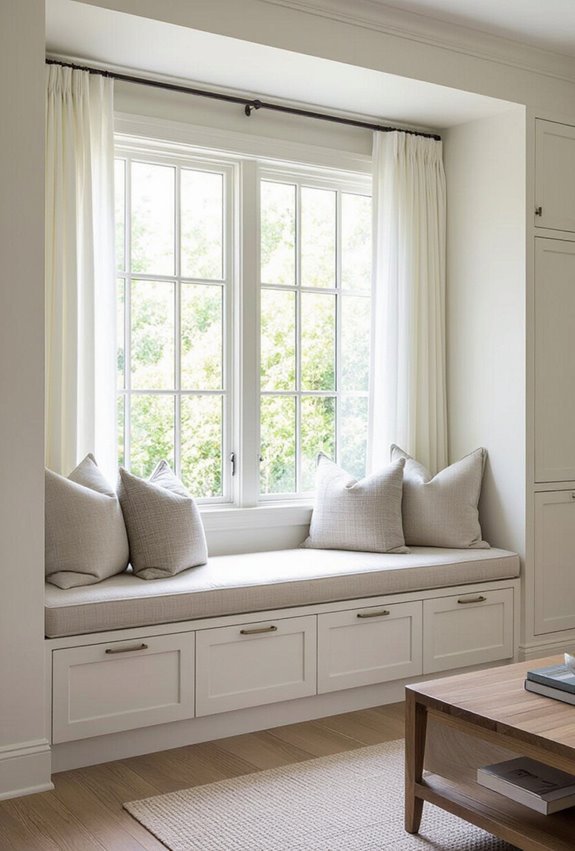built in window seat storage