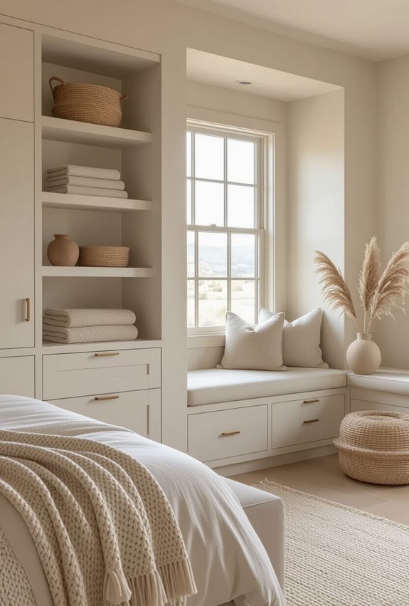 built ins blend with neutrals