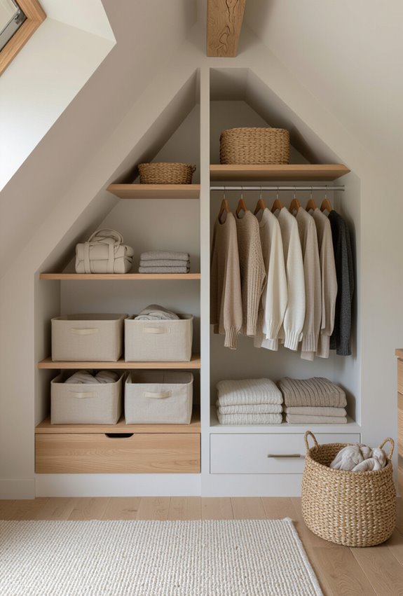built ins for sloped walls