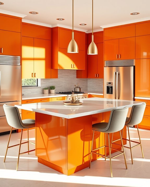 burnt orange gold accents