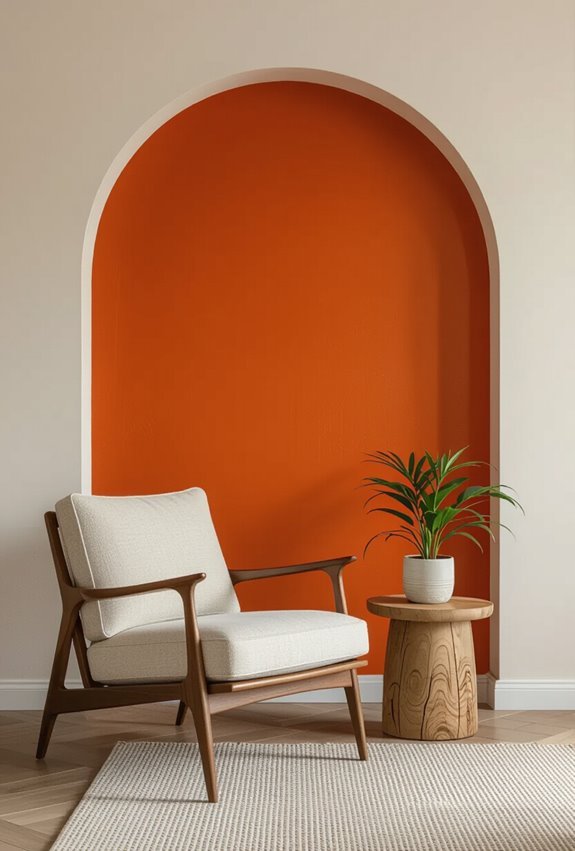 burnt orange retro mid century
