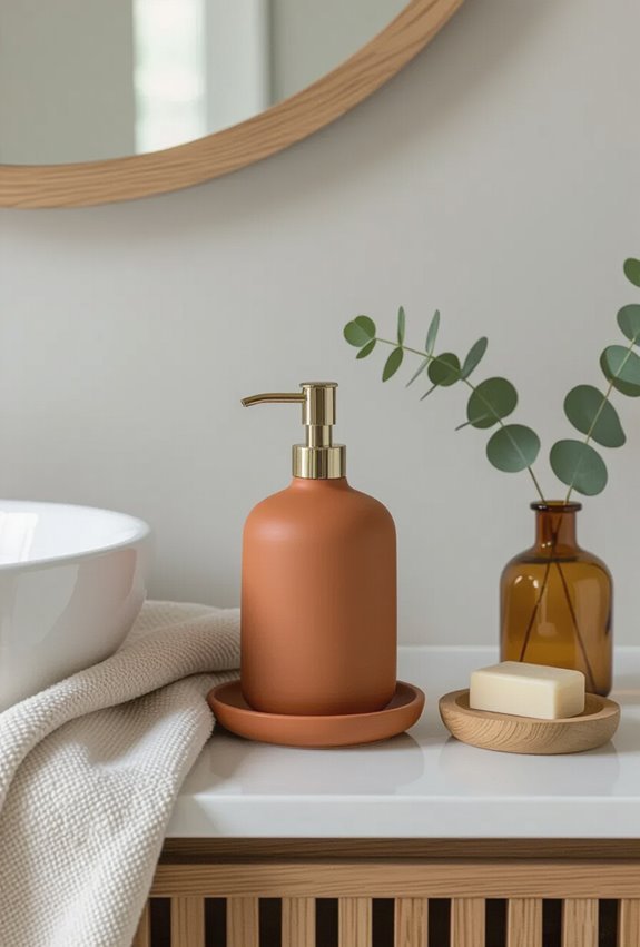 burnt orange terracotta accents