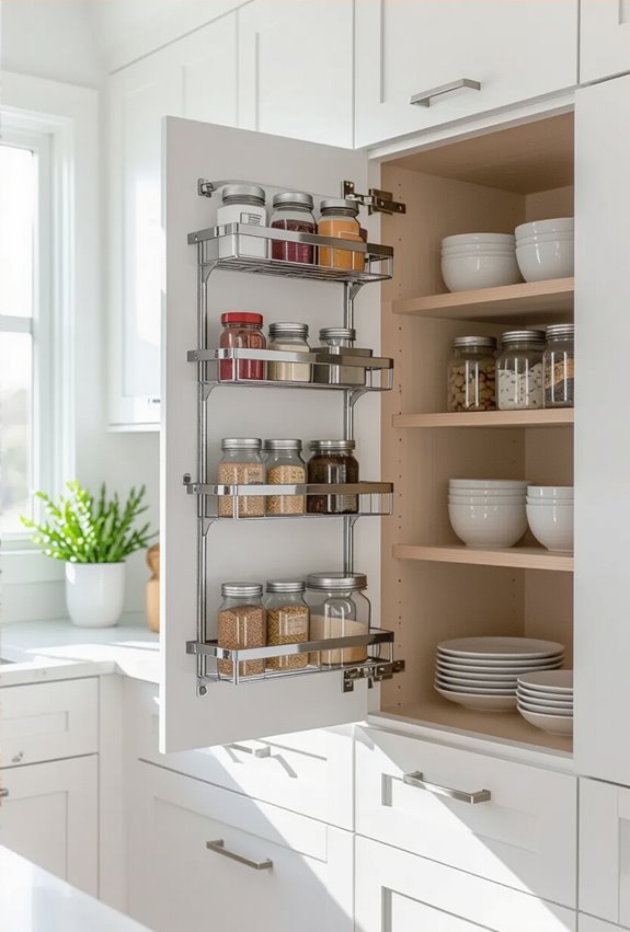 cabinet door mounted storage racks