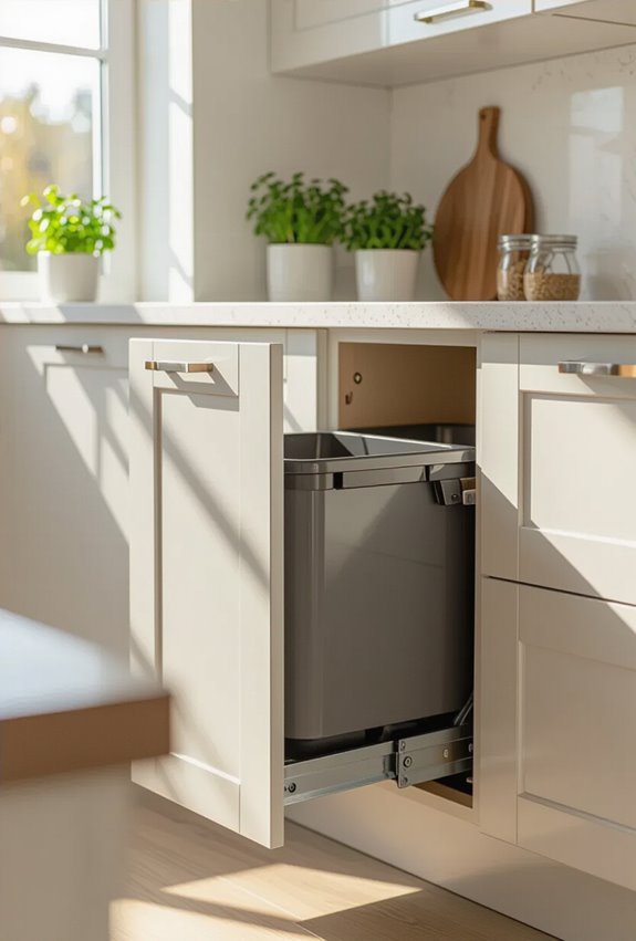 cabinets with concealed trash