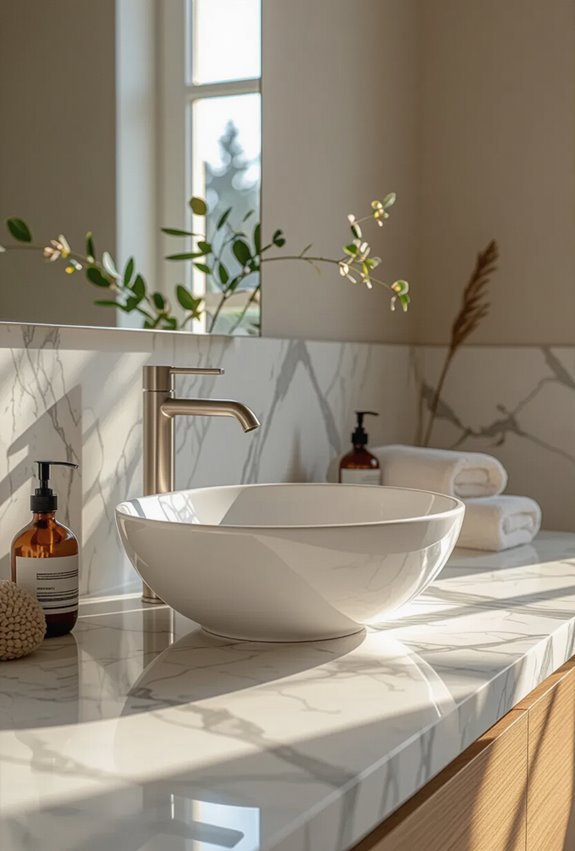 calacatta marble with aligned veins
