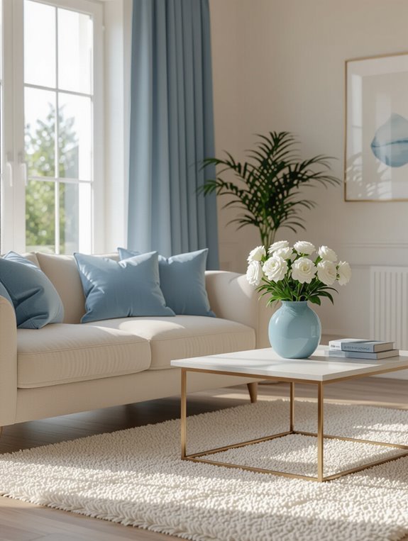 calm blue cream decor