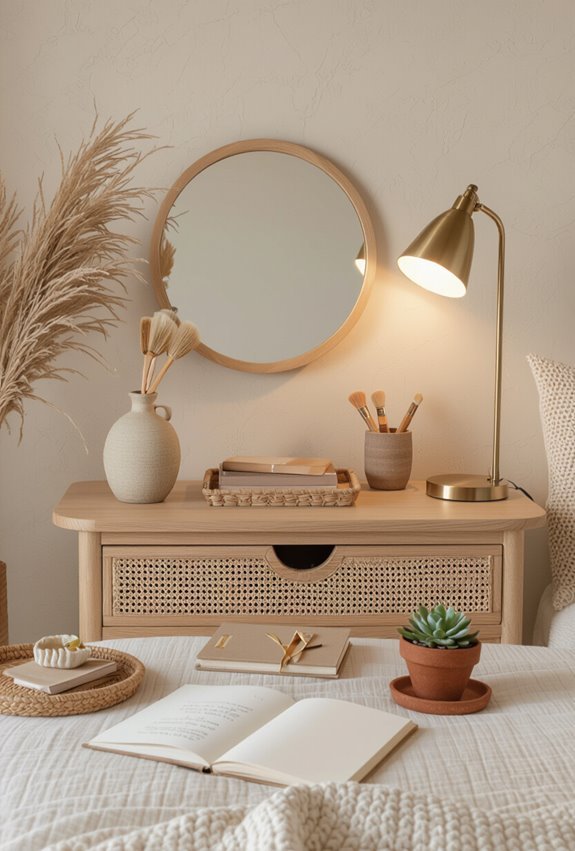 calm handcrafted boho workspace