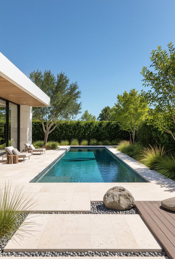 calm minimalist reflecting pool