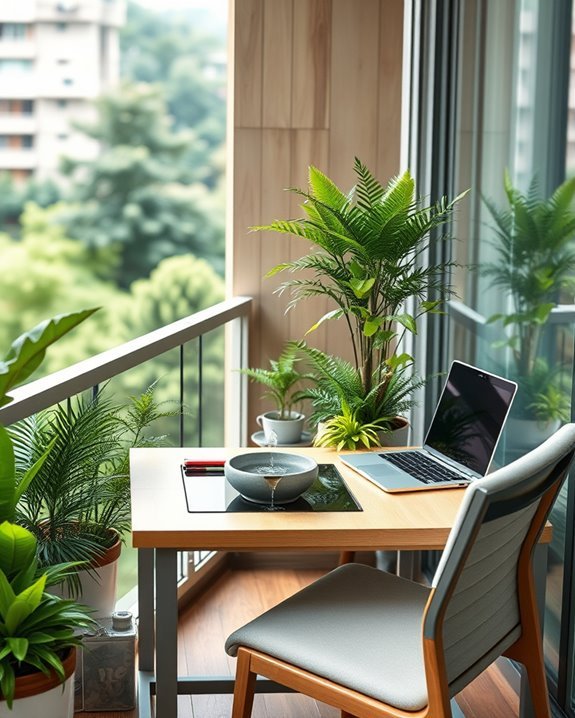 calming balcony water feature