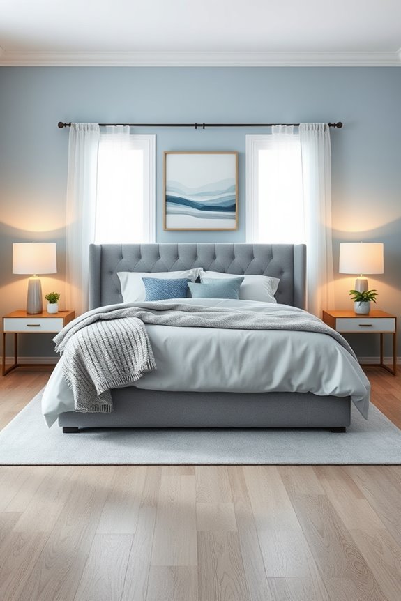 calming blue and grey