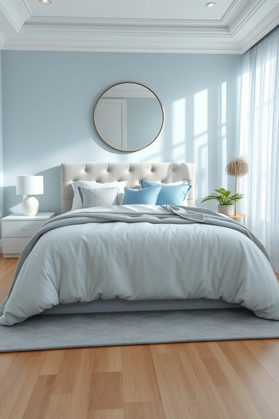 calming blue and grey d cor