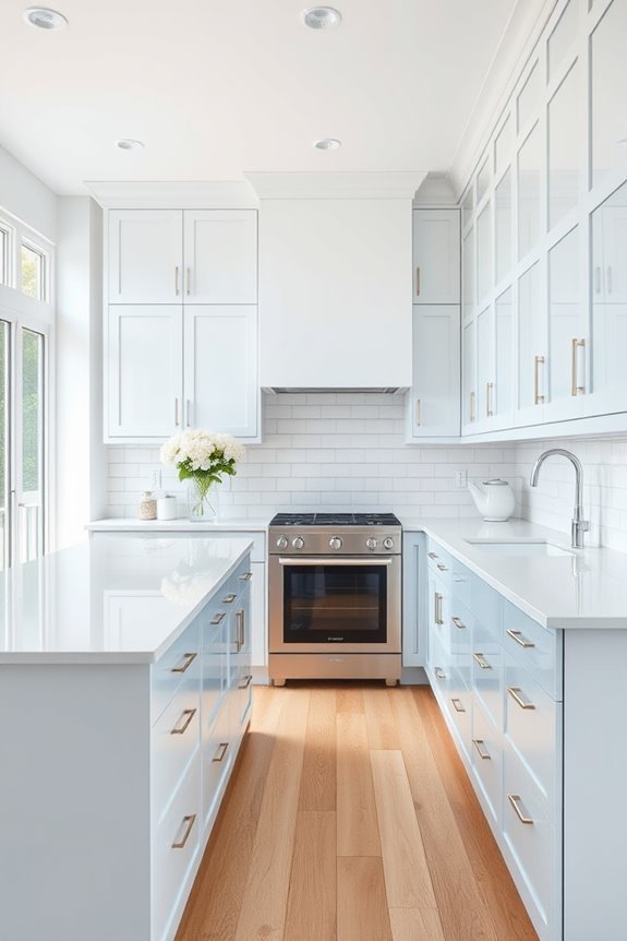 calming blue bright white