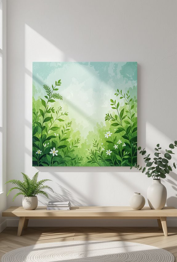 calming forest botanical square canvases