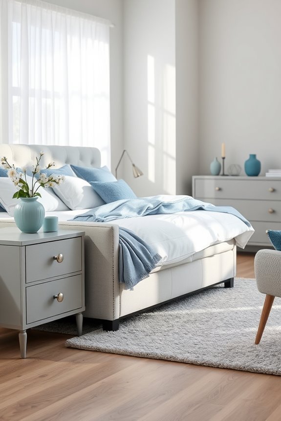 calming grey and blue