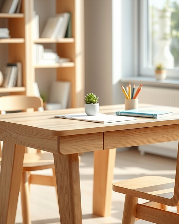 calming minimalist study environment