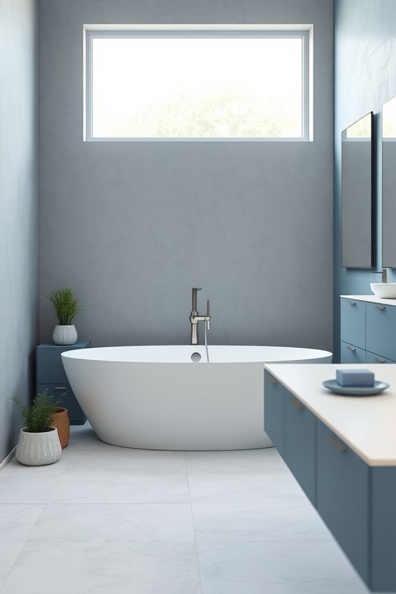 calming muted blue grey oasis