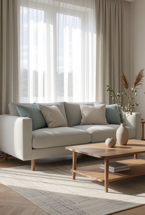 calming muted neutrals with blues