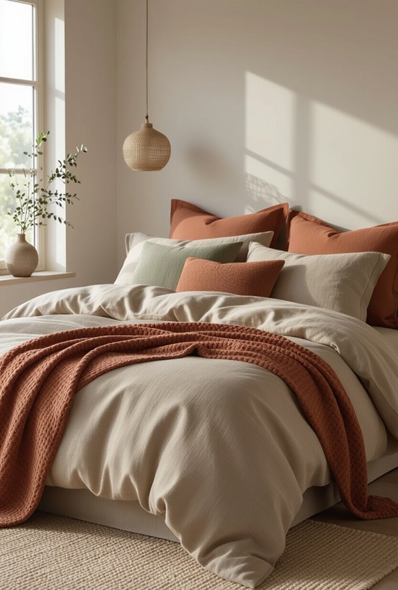 calming natural linen and terracotta