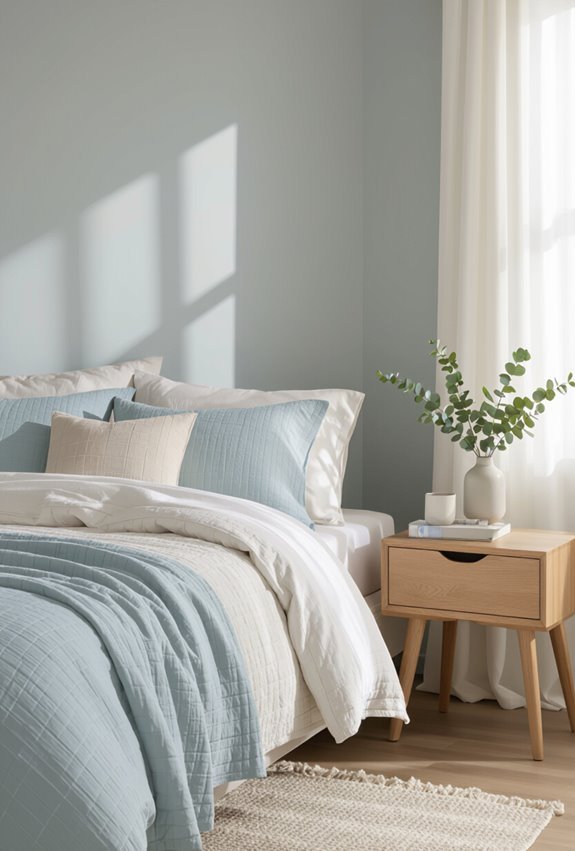 calming neutral and blue