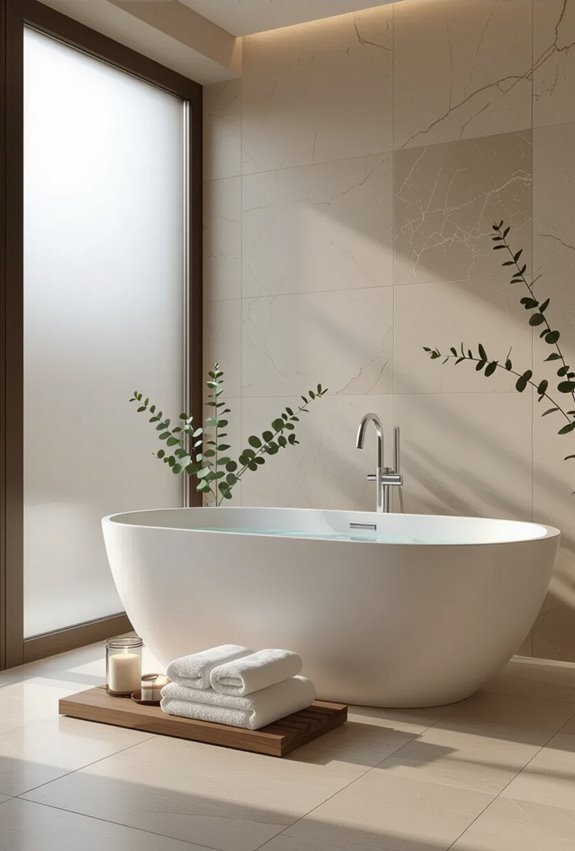 calming spa like bathroom retreat