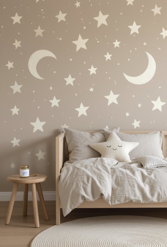calming stenciled stars motifs