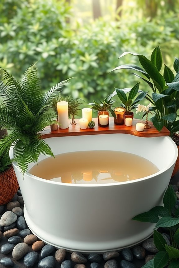 candle and plant harmony