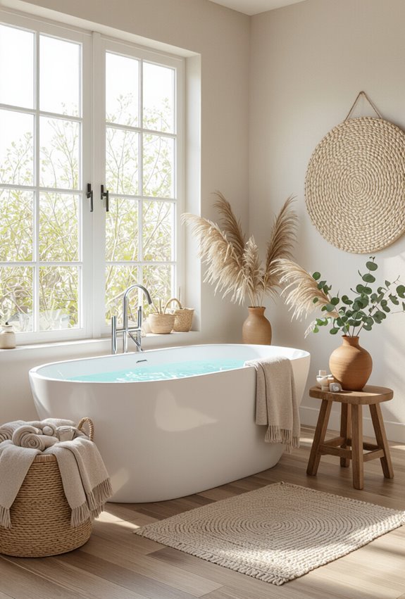 candlelit cozy boho bath nook