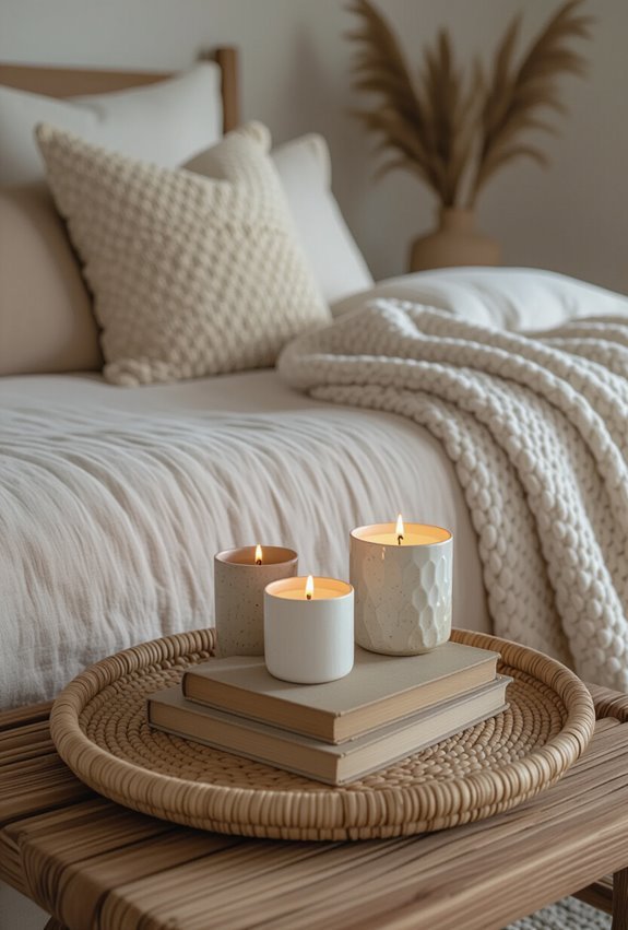 candles books curated found objects