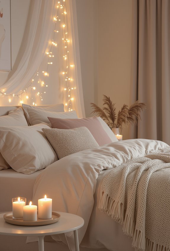 candles fairy lights cozy aromas